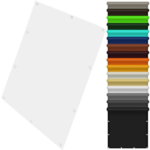 Sonnensegel Wasserdicht mit Ösen 120 x 170 cm Sonnensegel Balkon Ohne Bohren Wetterbeständig Und UV Schutz mit Ösen Und Befestigungsseile für Hof, Deck, Pergola, Weiß