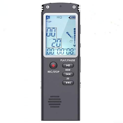 Dictaphone numérique USB avec lecteur MP3 WAV fonction stockage audio professionnel appareil d'enregistrement audio compact portable noir