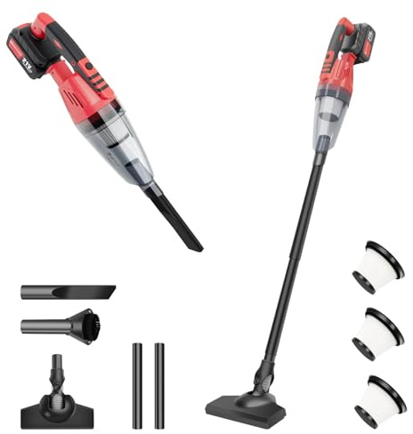 EFAN Cordless Vacuum Cleaner, 2-in-1 Stick Vacuum with LED Light, Lightweight Car Vacuums for Hardwood Floor Carpet Pet Hair