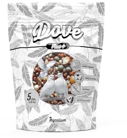 Mycelium Dove Plus Wild Bird Food (5 LB Bag) | Premium Bird Seed Mix for Doves, Pigeons & Ground-Feeding Birds | Supports Healthy Digestion | Organic, Non-GMO & Made in USA