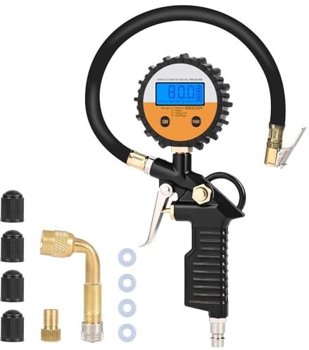 Gaethra Tester di pressione pneumatici con tubo flessibile