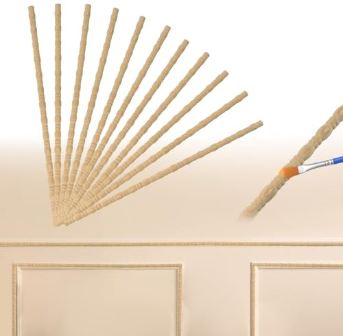 MOROBOR Dekorative Holzverkleidung, 12 Stück, unlackiert, 3D, niedlich, zum Selbermachen, lackierbar, Zierleisten in Kürbisform, selbstklebende Wand-Holzleiste für Zuhause, Wand, Schrank, Regal
