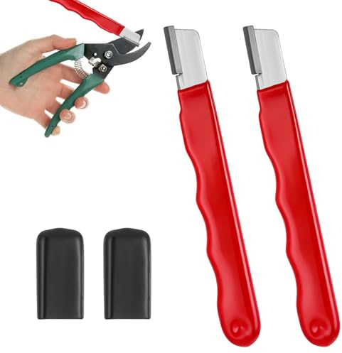 Garden Tool Sharpener Pocket Blade Sharpener Knife Portable Multifunctional Tungsten Steel Garden Tool Quick Sharpener Tool Blade Sharpener for Hedge Scissors Pack of 2