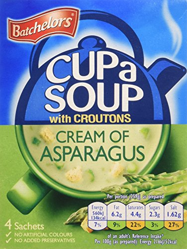 Batchelors Cup a Soup with Croutons Cream of Asparagus 4 Sachets 117 g (Pack of 9)
