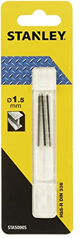 STANLEY STA50005-QZ - 3 Brocas HSS-R laminadas para metal ø 1.5mm
