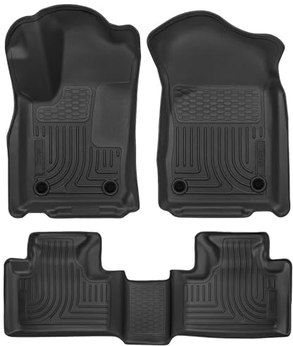 Husky Liners Weatherbeater Fußmatten, passend für Dodge Durango 2016–2025, Jeep Grand Cherokee 2016–2021, Jeep Grand Cherokee WK 2022, vorne und 2. Reihe, 3-teilig, schwarz – 99151