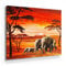 Mia Morro Afrika Elefanten Bild A280, 1 Teil 80x80cm Leinwand auf Holzrahmen aufgespannt, FineArt Print, UV-stabil und wasserfest, Kunstdruck für Büro oder Wohnzimmer, Deko Bild
