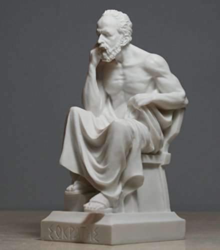 Alabaster-Statue des griechische Philosoph Socrates der Athener Akademie, 17 cm