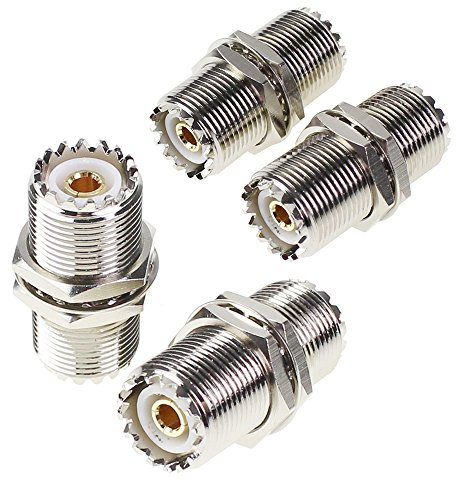 UHF-Stecker Buchse Mutter Schottkopf Panel Mount auf SO239 Buchse RF Koaxialkabel Adapter Stecker für PL-259 (4 Stück)