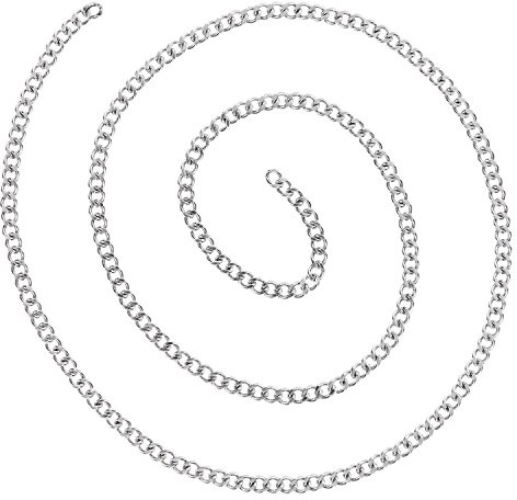 AURORIS - Panzerkette aus Edelstahl ohne Verschluss Breite 3 mm Meterware - Länge 3 m