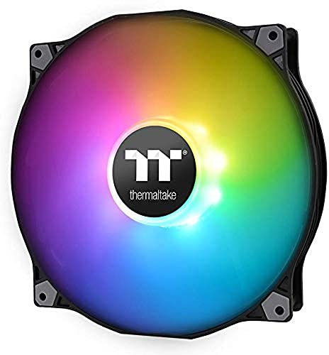 Thermaltake Pure 20 ARGB 5V Motherboard Sync/Analog Controller TT Premium Edition 16.8 Million Colors 9 Addressable LEDs 200mm Hydraulic Bearing PWM CaseFan, Single Pack CL-F081-PL20SW-A