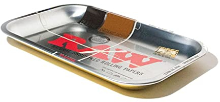 RAW Metallic Rolling Tray Small Silber Silver 27,5 x 17,5 cm
