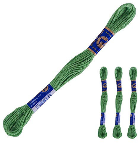 3 Docken Stickgarn je ca. 8m / Sticktwist 100% Baumwolle Stickerei verschiedene Farbwahl, Farbe :6852 flaschengrün
