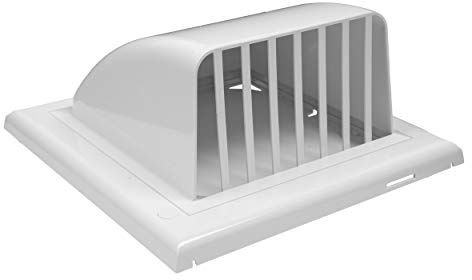 Vent Systems White 4 Inch Dryer Hood Vent with Bird Guard and Backdraft Damper - Designed UV Protected - Non Return Valve - Outlet Cowl Exhaust Air Vent Grille - Clothes Dryer Cover