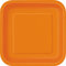 Unique 32341EU Eco-Friendly Square Paper Plates-23 cm-Orange Colour-14 Count (Pack of 1), Pack of 14