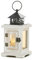 Romadedi Holz Laterne Kerzenständer Windlicht Gartenwindlicht - Dekorative Rustikal Distressed Vintage Kerzenhalter Hängend Metall & Glas Indoor Outdoor Home Decor Party Hochzeiten, Beige