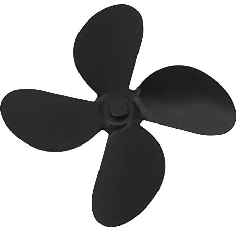 Garneck Kaminventilator Ersatzteile Rotorblatt 4 Blätter: Kamin Ofen Ersatz Blatt Schwarz Aluminiumlegierung Ofenventilator Kamin Holzofen Ofen Lüfter Winter Kaminzubehör