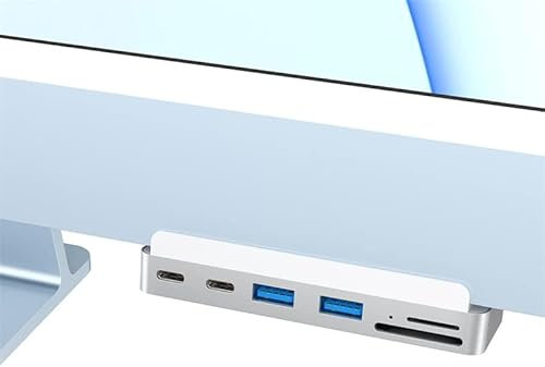 Quality Addicts USB C Hub for iMac 24 Inch in 1 USB Adapter with 4K HDMI 60Hz Port, Aluminium Type-C Clam Hub with 2 USB-C 10Gbps Data Port, 2 USB 3.0 Ports, Micro/SD Cards Readers