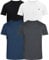 JRC Just Royal Clothing Pack of 4 Mens Short Sleeve Crewneck T-Shirts, Casual Round Neck Tops (White, Black, Mid Night, Charcoal, 3XL)