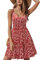STYLEWORD Women's V Neck Floral Spaghetti Strap Summer Dress Casual Swing Midi Sundress with Pockets(Floral46-412,XL)