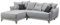 PAMPLONA Ecksofa mit Schlaffunktion, Silber / Anthrazit - Moderne Eckcouch in L-Form mit Bettkasten - 255 x 91 x 185 cm (B/H/T)