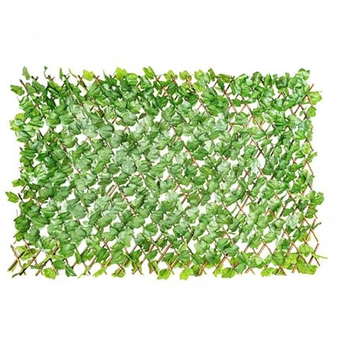 Grindi - Künstliche Efeu-Hecke Sichtschutz Zaunblende für Balkon, Garten, Terrasse, Schattiernetz, Sonnen- und Windschutz - natürliches Weidengeflecht, PVC Blätter - GMLW 1-90x180 cm