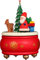 Christbaumschmuck Spieldose rot mit Weihnachtsmann - 7,7 cm