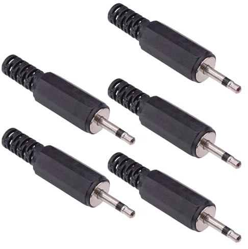 2.5mm Miniature Mono Insulated Jack Plug Electronic Component (Pack of 5)