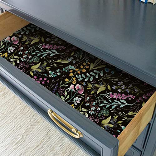 Papiers Peints Noir - Violet - Vert Papier Peint Adhesif Mural Salon Papier Adhesif pour Meuble Papier Peint Intissé Facile à Peler Papier Adhésif Décoratif Cuisine 40x250cm