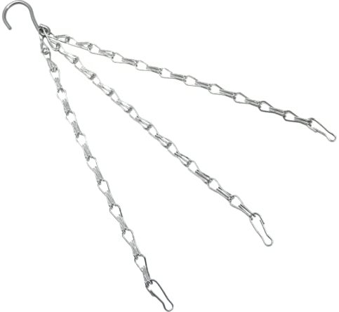 fiXte 3 Strand Garden Hanging Basket Chains Replacement Metal Easy Fit 12” Hook Clips