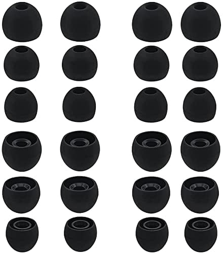 BLLQ 12 Pairs Silicone Replacement Eartips Earbud Ear Buds Tips Compatible with Sony WF-C700n,WF-1000XM4, WF/MDR/XBA Series and Other 3.8mm to 4.5mm Nozzle Earbuds Earphones, S/M/L Black