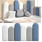 XILYZMO Bett Kopfteil Wandpolster, Wasserdicht Weich Wandaufkleber, Selbstklebend Wandtafeln, Wiederverwendbar Kinderzimmer Bett-Kopfteile Für Wanddekoration (Farbe : Blau, Größe : 55x120cm)