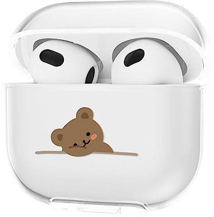CasurvivePro Kopfhörer-Hüllen für AirPods 3 Hüllen, transparente TPU-Hüllen mit niedlichem Muster, Apple AirPods (3rd Generation) Ladehüllen