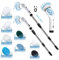 Electric Cleaning Brush Scrubber, Electric Floor Scrubber with 8 Replaceable Brush Heads and Adjustable Extension Arm, Cordless Electric Spin Scrubber for Cleaning Bathroom Floor Tile Tub Kitchen Car