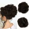RUWISS Krallen Clip Messy Bun Haarteil Echthaar Wellig Lockig Chigno Haardutt Haarverlängerung Hochsteckfrisur Clip in Claw Pferdeschwanz Haarteile Haar Scrunchies für Damen（Dunkelbraun）