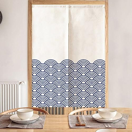 Fopytu Japanischer Noren-Vorhang, japanischer Stil, Türvorhang, traditionell Bedruckt, Türteppich, Raumteilervorhänge für die Küche