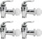 Omoojee 4 Pcs Getränkespender Zapfhahn Ersatz, Kunststoff-Wasserkanne Zapfhahn für Getränkespender, Outdoor Wasserhahn Band Set (Push-Stil, Silber)