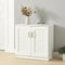 [en.casa] Schuhschrank Løten Schuhregal Flurschrank mit 2 Türen und 3 Ablagen Sideboard 63 x 36 x 62 cm bis zu 6 Paar Schuhablage Schuhaufbewahrung Weiß