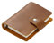 A8 Leder Pocket Notebook - Mini Rindsleder Tagebuch mit Punkt- & Rasterseiten, nachfüllbares Loseblatt-Notizbuch, glatte Textur für Journaling, Planen, Skizzieren, Reisen (Braun)