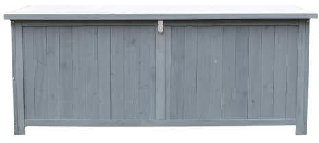 AIRWAVE Wooden Garden Storage Box With Lockable Showerproof Lid Wooden Chest Container For Patio Cushions Outdoor Toys and Tools, Stylish Interlocking Fir Wood Design (Large 600Ltrs)