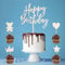 Goldenland Happy Birthday Tortendeko, Kuchen Deko Geburtstag, Cake Topper Holz 5 Stück für Party Mädchen Jungen Frauen Mann