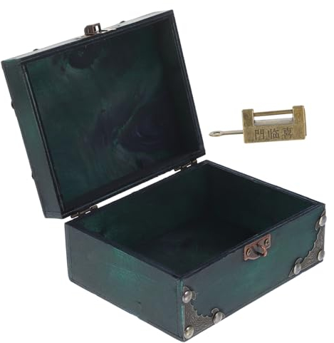 Milisten Vintage Aufbewahrungsbox Vintage-holzkisten Schmuckbehälter Aus Holz Schreibtisch-schmuckschrank Erinnerungsbox Aus Holz Antike Truhe Edelstahl Retro-box Ohrringe