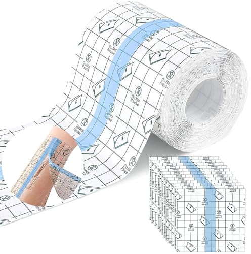 10cm x 10m Duschpflaster Wasserfest, Pflaster Wasserfest mit 10 Tattoofolie,Duschpflaster Wasserfest Groß Nach Op, Wasserdicht Transparent Bandage,Tattoo Wasserfeste Pflaster nach op,zum Sport,Duschen