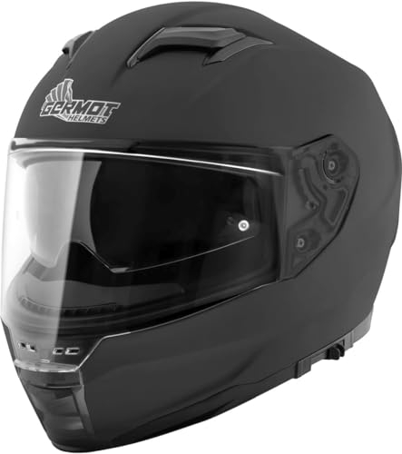 Germot GM 350 Integralhelm matt schwarz ECE 22.06 mit Sonnenblende, L 59/60