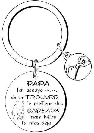 KJKJKJ Cadeau de Fête Des Pères et Noël - Porte-clés Papa - Cadeaux d'Anniversaire et de Famille (4)