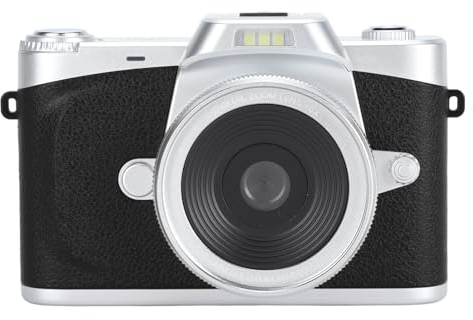 Intelligente Digitalkamera, 20-facher Zoom, 64 MP, 4K-Digitalkamera, Schönheitsfilterfunktion, 180° Drehbarer Bildschirm mit Professionellem Objektiv für Reisen (Black)