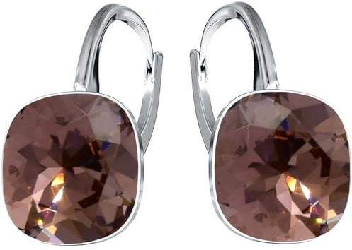Silberne Ohrringe Exklusive Markenkristall Designs - Hochwertige Silber 925 Ohrhänger für Damen in verschiedenen Shades und Farben (Blush Rose)