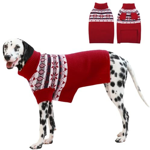 IECOii XL Hundepullover,Hunde Rollkragenpullover Hund Winter Pullover,Weihnachten Dog Jumpers Warmer Pullover-Strickwaren FüR MäNnliche Weibliche Hunde,Hundepullover FüR Englische Bulldogge,XLarge