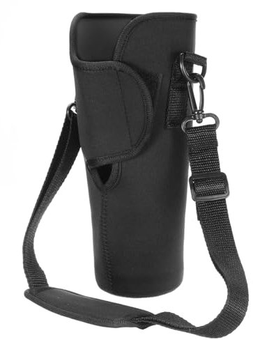 sourcing map Water Bottle Carrier Bag for 30oz 40oz Tumbler Cup, Water Bottle Holder with Adjustable Shoulder Strap, Crossbody Sling Bag for Hiking Camping Black