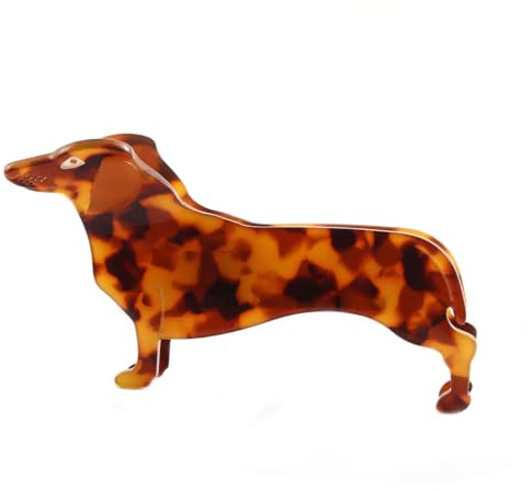 Pinzas para el pelo de perro salchicha, pinzas de pelo de perro pequeño para niñas, pasador antideslizante para el pelo de perro salchicha, accesorio para el pelo de acetato para mujer